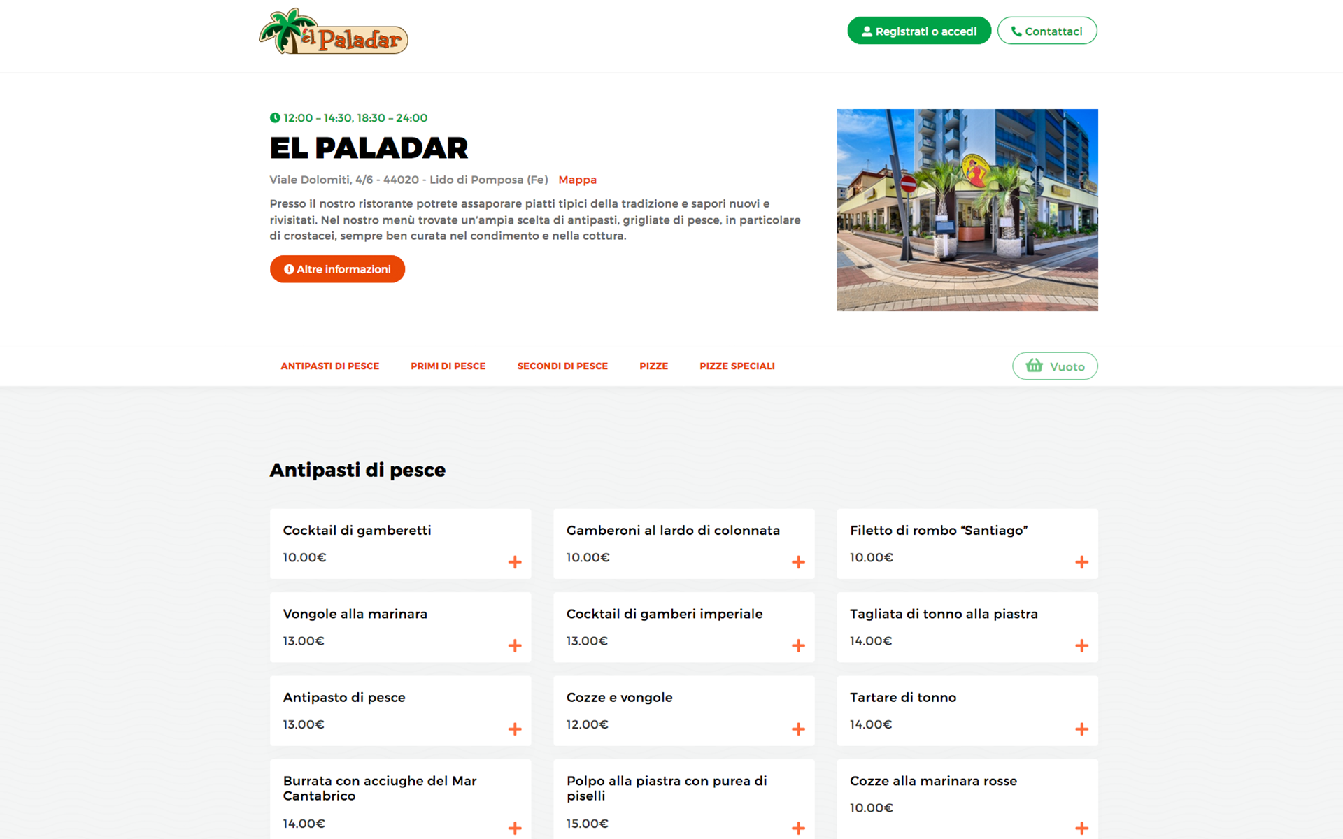 ecommerce per ristoranti